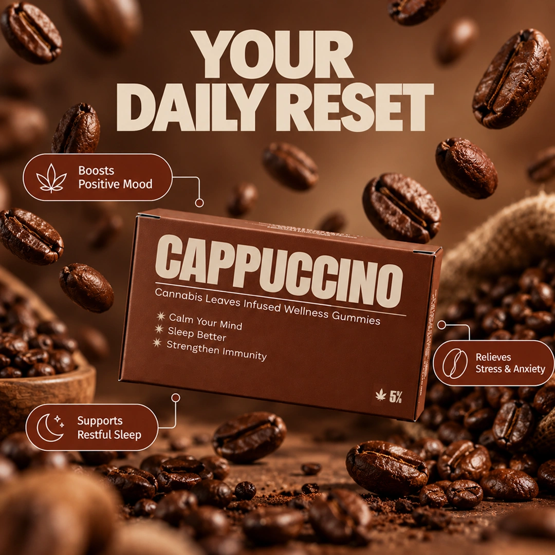 Cappuccino Relax & Reset Gummies 5% – Pack of 2 - Image 3
