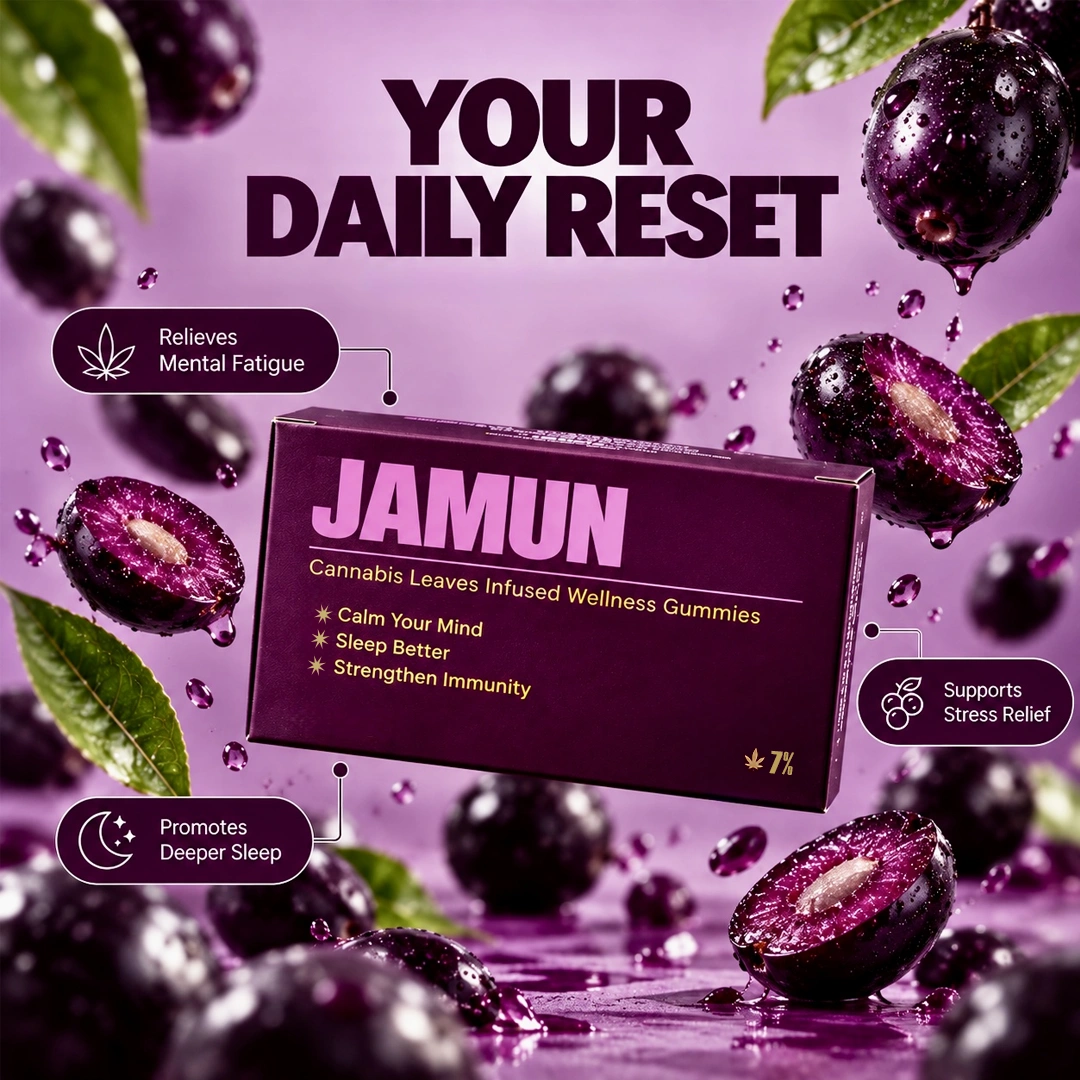 Jamun Relax & Reset Gummies 7% β Pack of 5 Gummies - Image 3